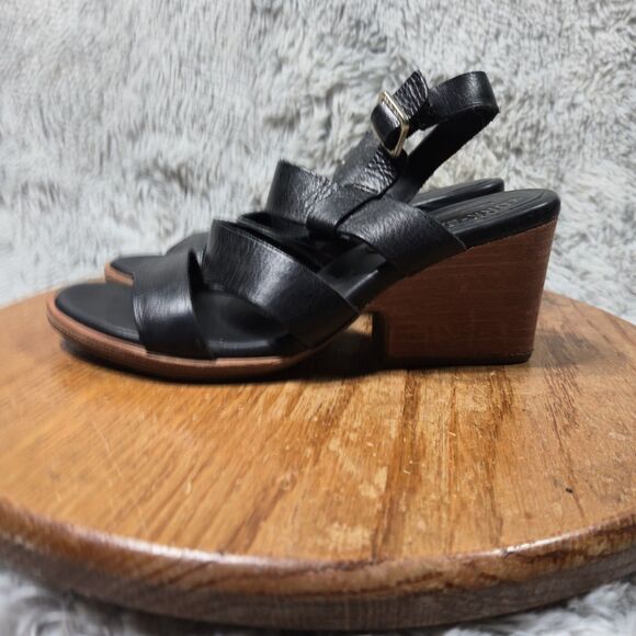Kork-Ease Marianna Style Women Size 7M Strappy Black Leather Sandals (Winter Dis - Picture 1 of 8